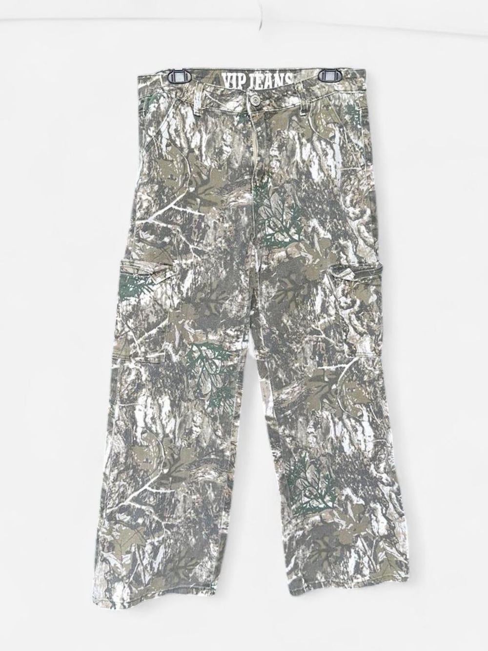 VIP Camo Print Cargo denim Bottoms - Green, grey, White